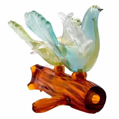 Murano ガラス 鳩 彫刻 2点セット Colombe-4-Murano-Glass-Doves-