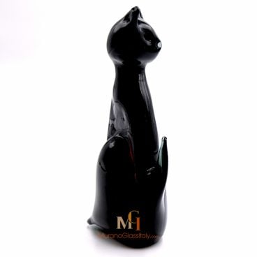 Murano Glass Black Cat