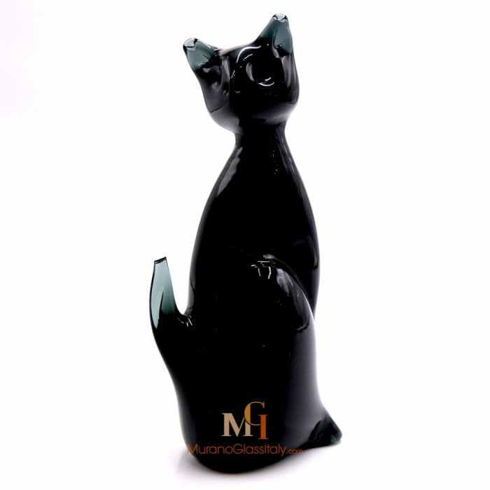 Murano Glass Black Cat