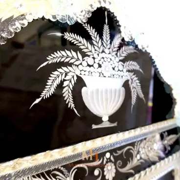MURANO GLASS 47㎝ ムラノ ウォールミラー 壁面鏡 ヴェネチアン 
