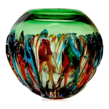 blue murano glass vase