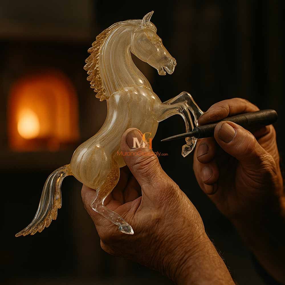 Escultura Caballo de Oro de Murano