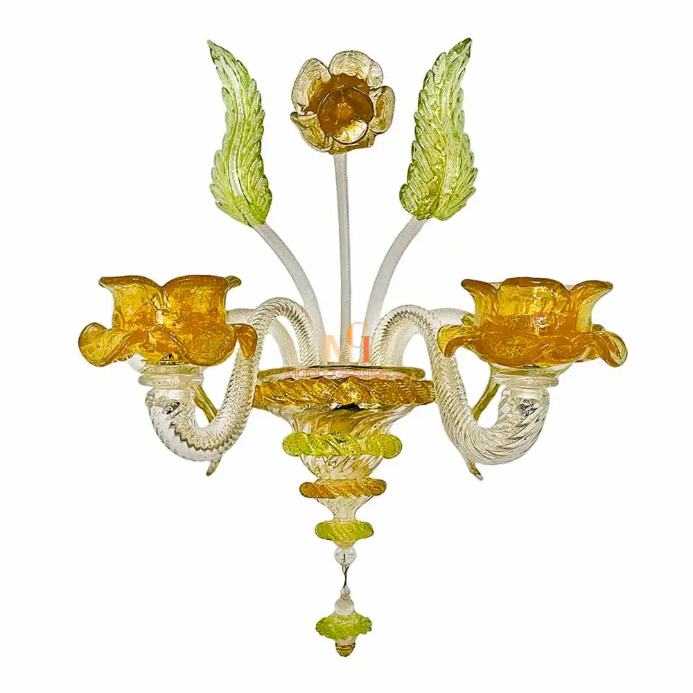 PREZIOSO Amber – Murano Glass Sconces Lighting-2 Murano Glass Sconces Lighting