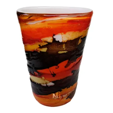 Large Red Glass Vase