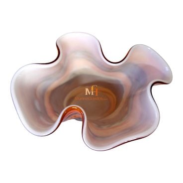 Orange Blown Glass Vase