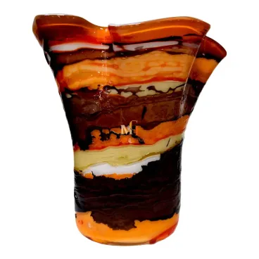 Orange Blown Glass Vase
