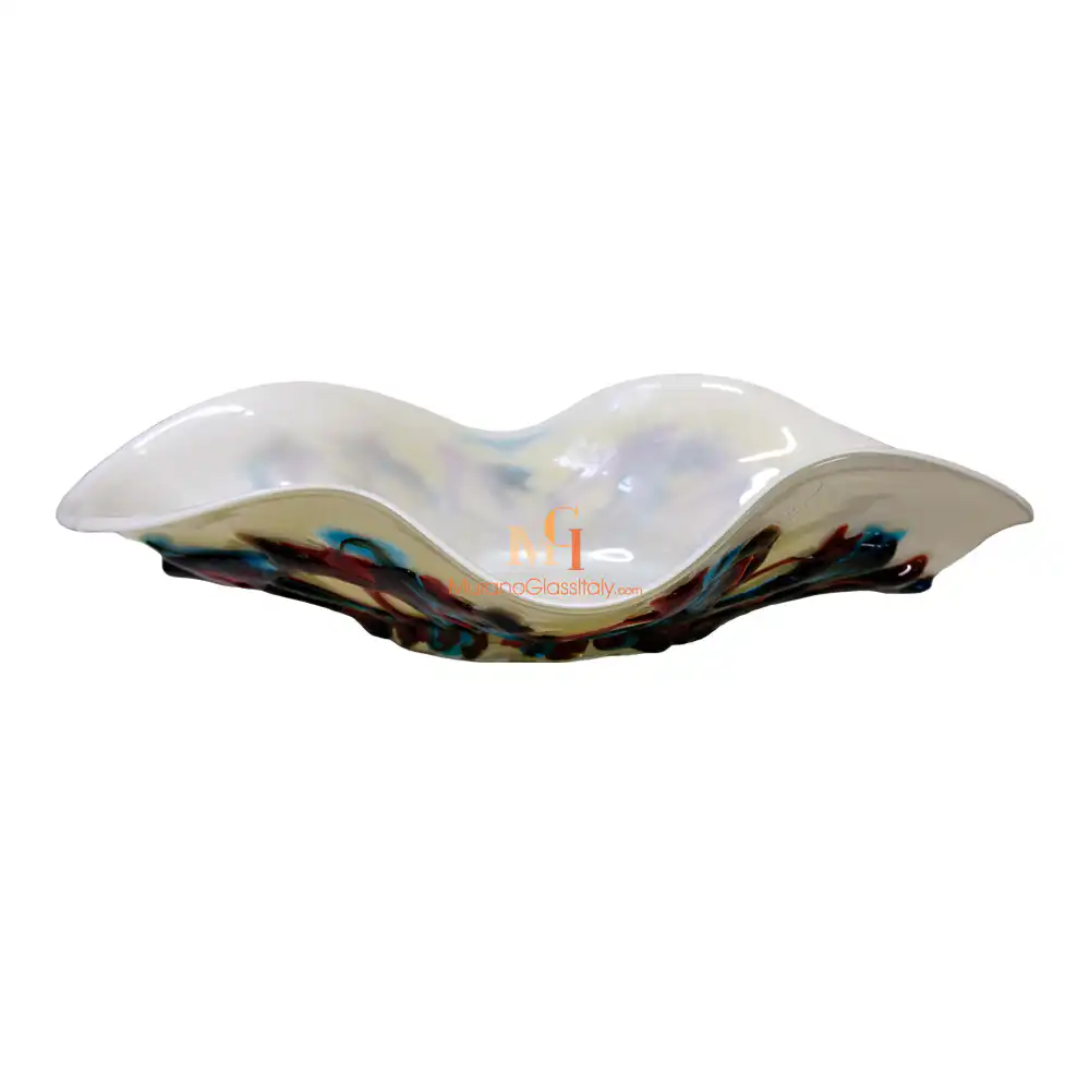 Olympus White 3 – Blue Murano Glass Bowl Blue Murano Glass Bowl