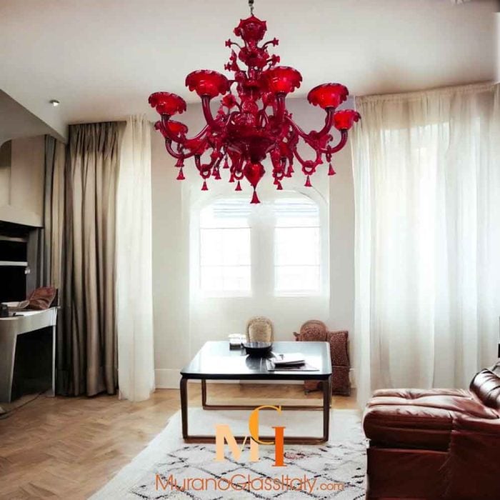 Murano Red Chandelier