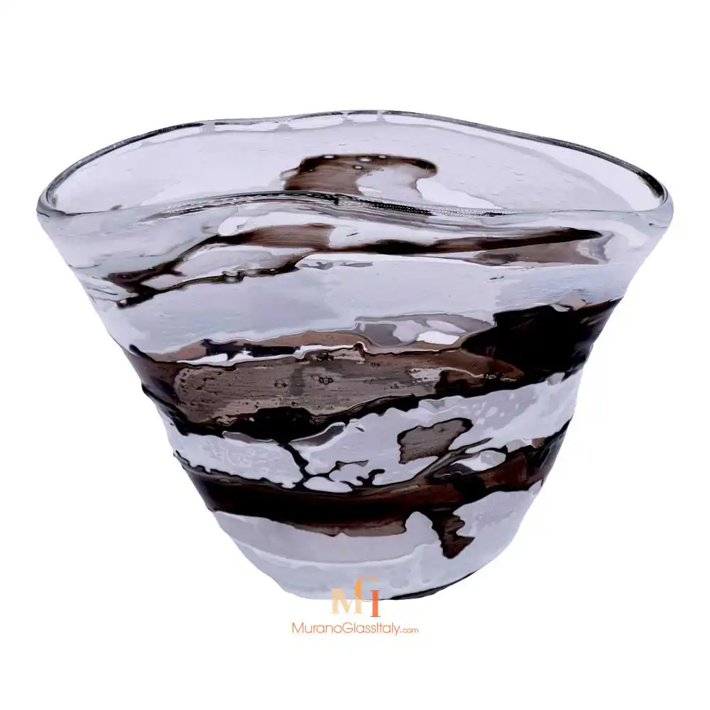 Agata Black&White 2 — Murano Vase Made in Italy Murano Vase Made in Italy