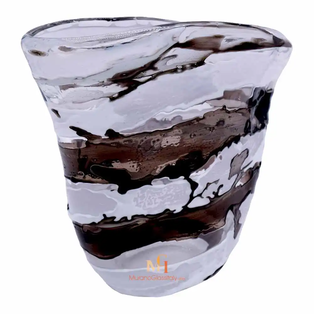 Agata Black&White — Murano Vase Made in Italy Murano Vase Made in Italy