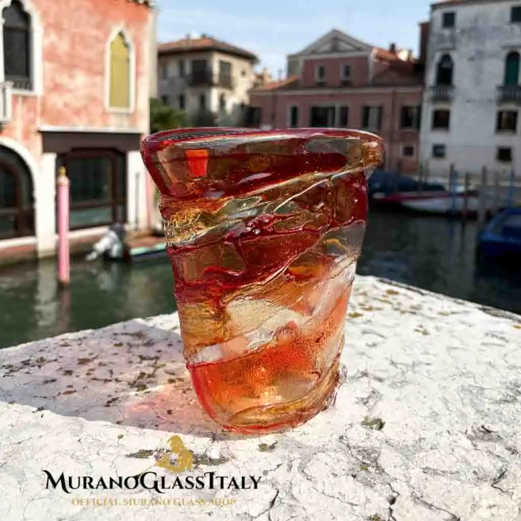 Agata Orange — Murano Vase Made in Italy Murano Vase Made in Italy