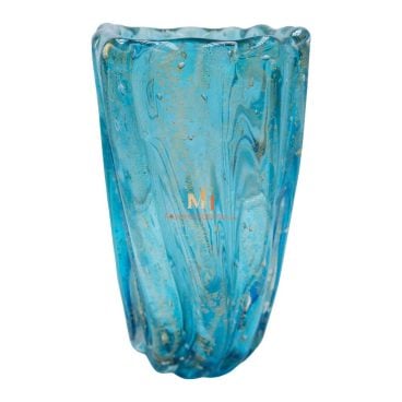 Blue and Gold Glass Vase