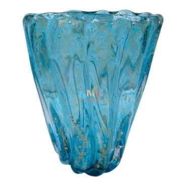 Blue and Gold Glass Vase