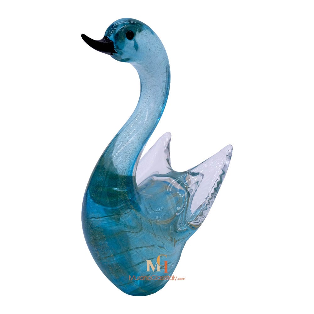 Odette Blue 2 – Murano Glass Swan Murano Glass Swan