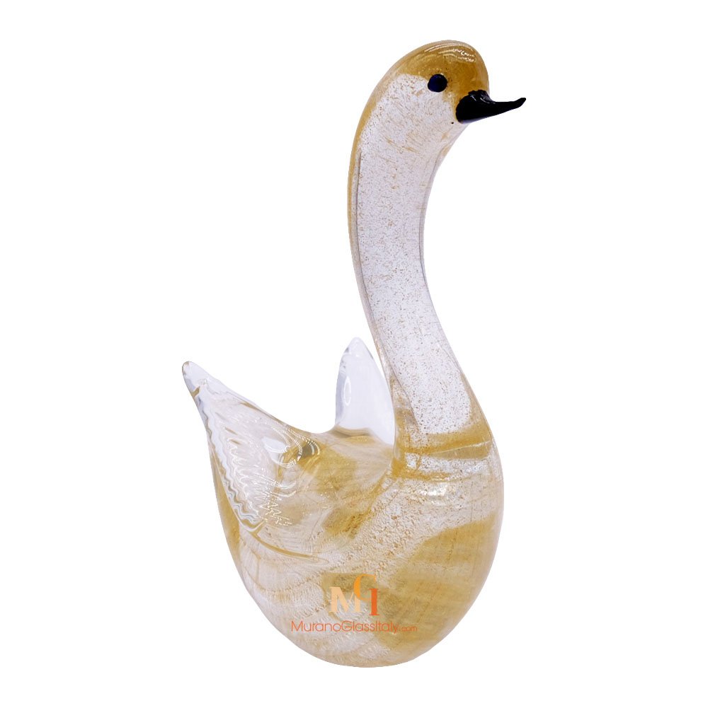 Odette Clear 2 – Murano Glass Swan Murano Glass Swan