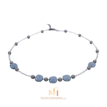 Blown Glass Bead Necklace
