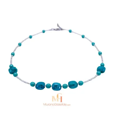 Blown Glass Bead Necklace