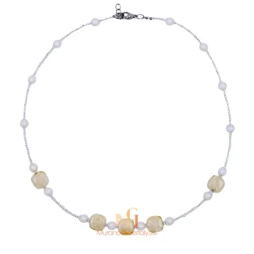 Blown Glass Bead Necklace