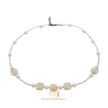 Blown Glass Bead Necklace