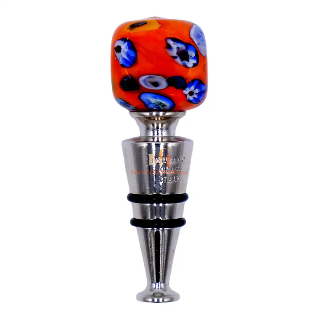 Sfera Orange – Venetian Glass Bottle Stopper Venetian Glass Bottle Stopper
