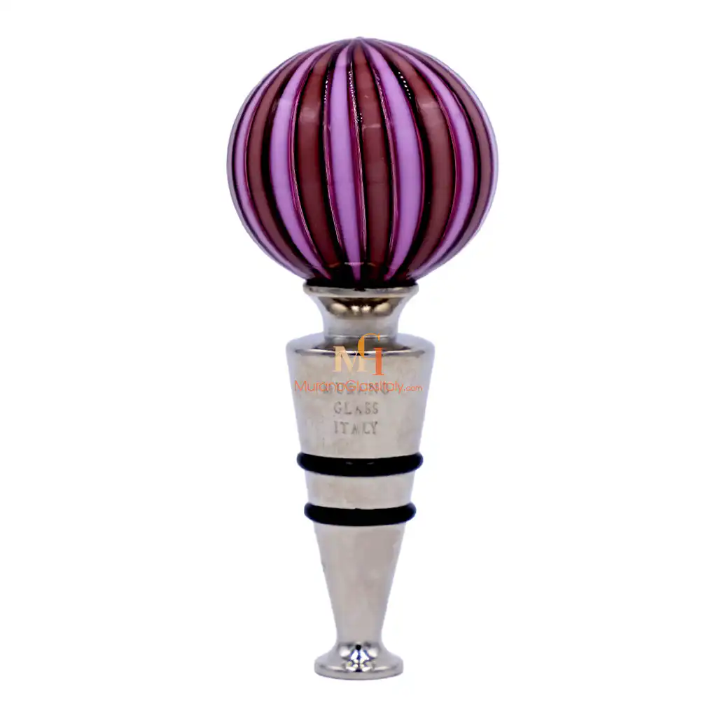 Sfera Purple – Venetian Glass Bottle Stopper Venetian Glass Bottle Stopper